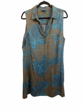 KAVU Sleeveless Tropical Print Dress with Pockets| Size L
